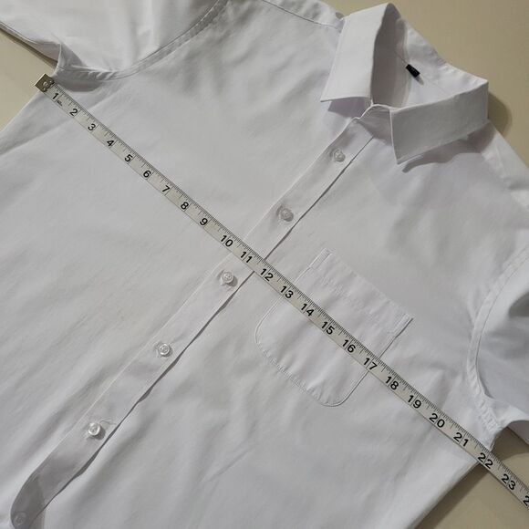 Zeroyaa Men's White Button-Down Cotton-blend Dress Shirt - Picture 5 of 14